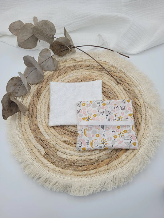 Lingettes lavables et pochon - Alicia - CréaEmeline - accessoire - fait-main