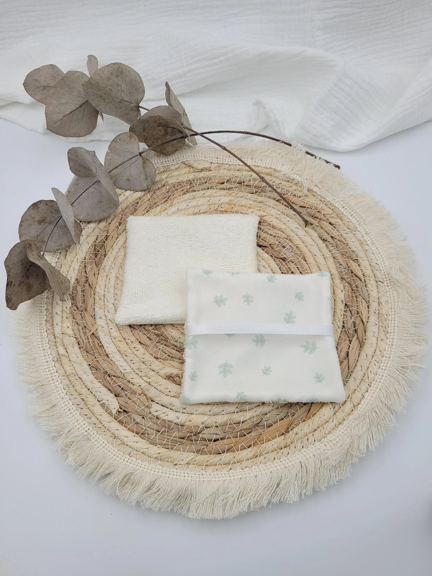 Lingettes lavables et pochon - Faustine - CréaEmeline - accessoire - fait-main