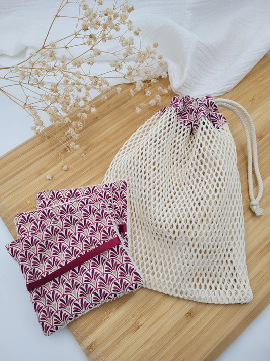 Filet de lavage / sauve savon - Eva rose - CréaEmeline - accessoire - fait-main