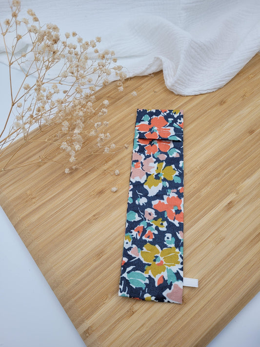 Pochette pour brosse à dents - Pivoine - CréaEmeline - accessoire - fait-main