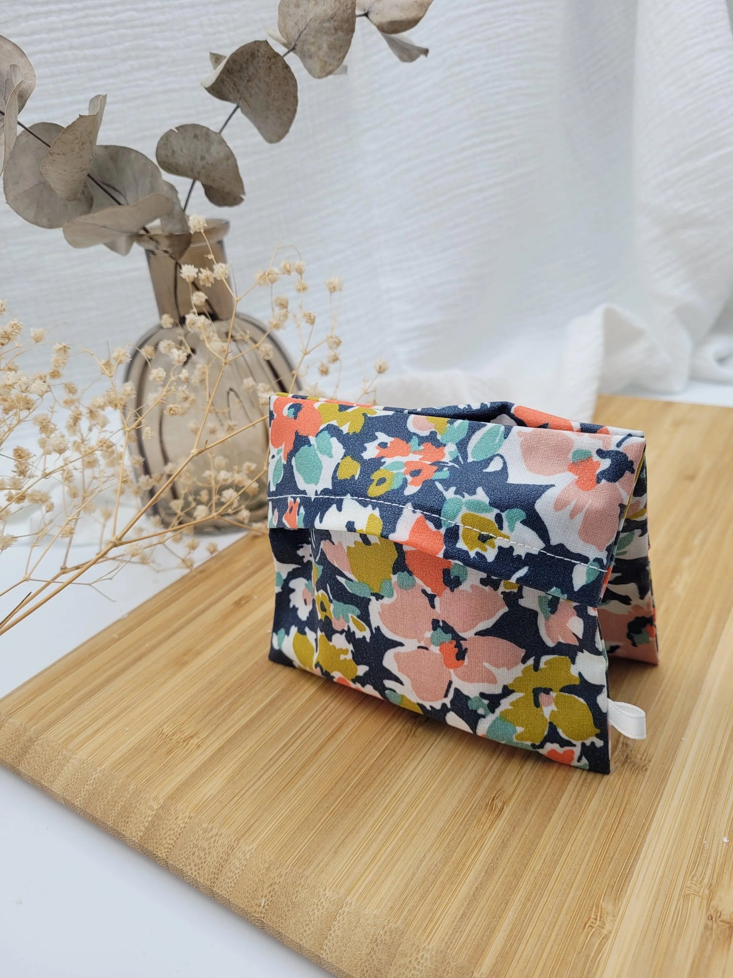 Pochette à savon - Pivoine - CréaEmeline - accessoire - fait-main