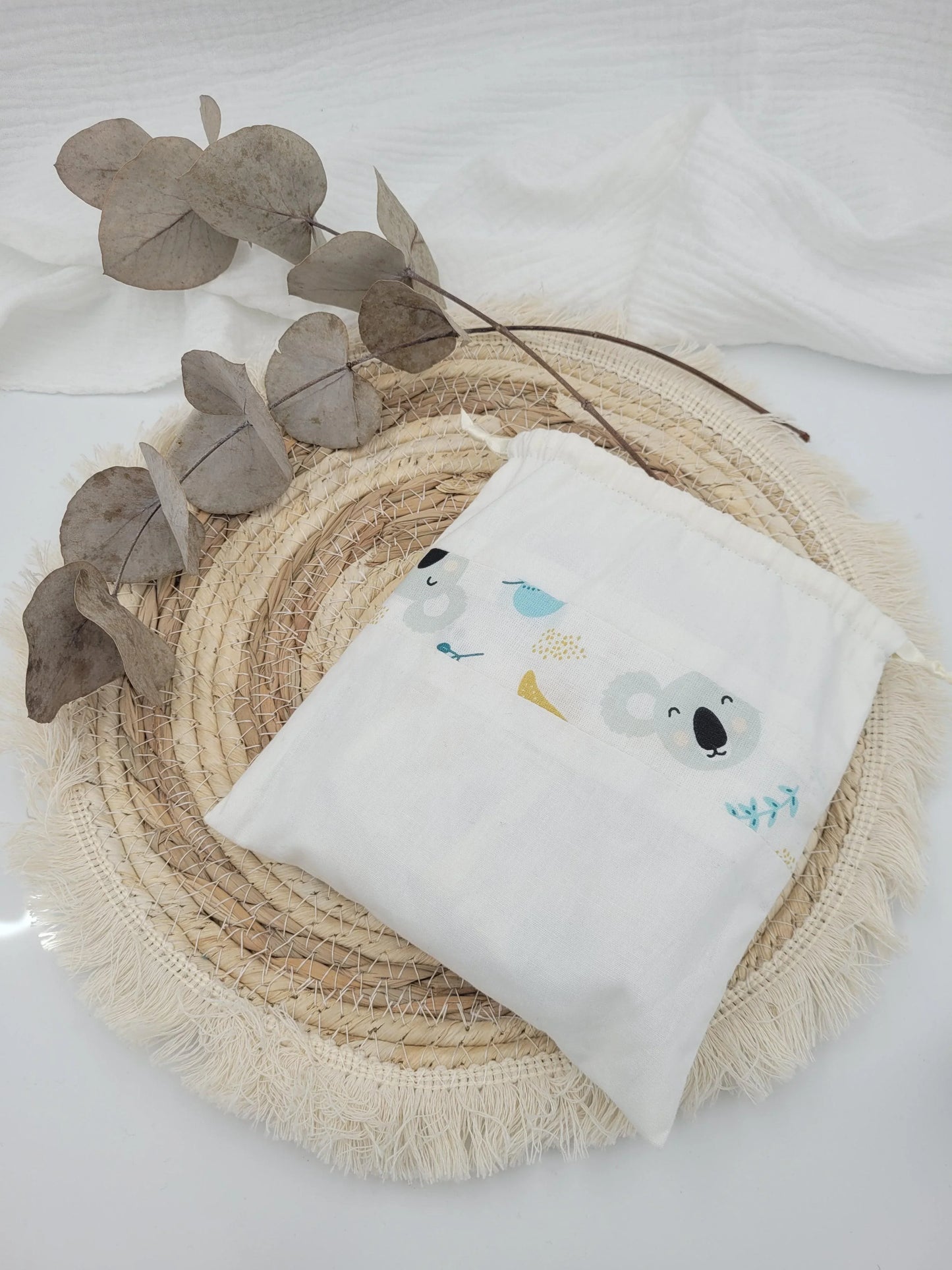 Lingettes lavables et pochon - Koala - CréaEmeline - accessoire - fait-main