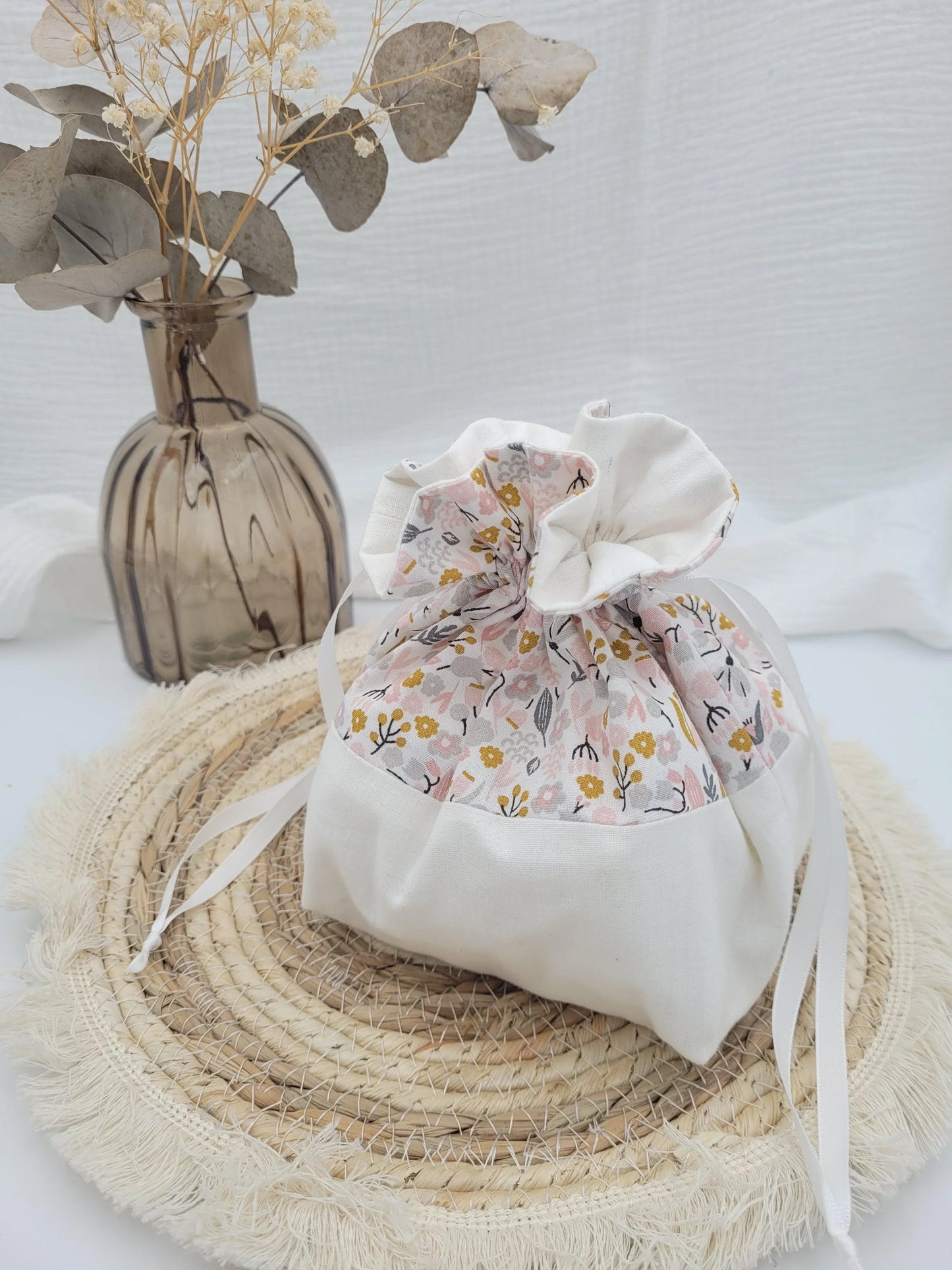 Lingettes lavables et panier - Alicia - CréaEmeline - accessoire - fait-main