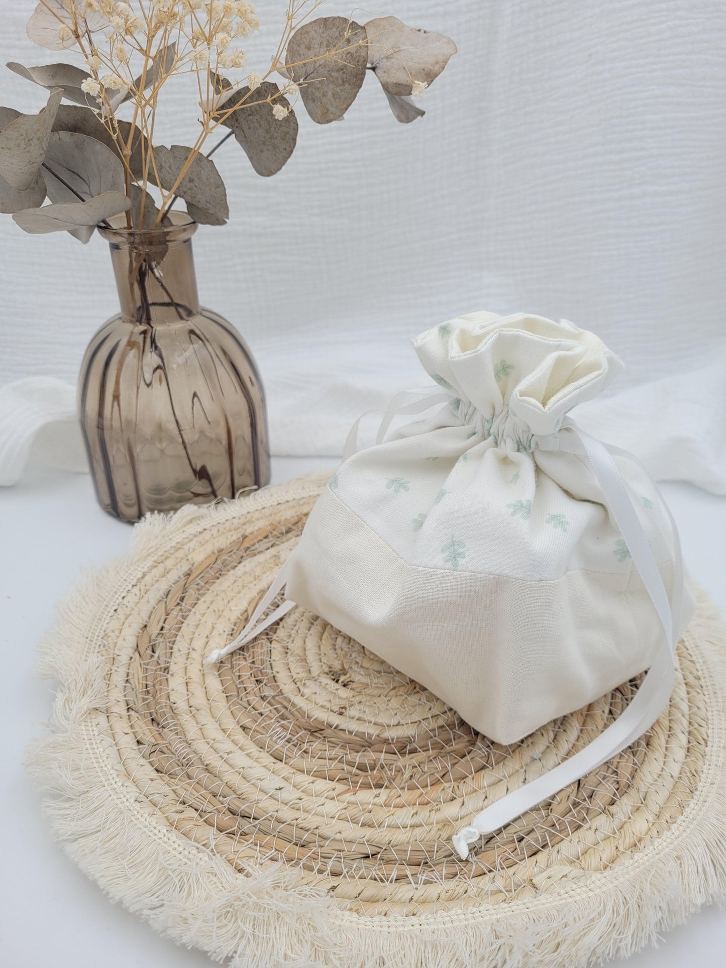 Lingettes lavables et panier - Faustine - CréaEmeline - accessoire - fait-main
