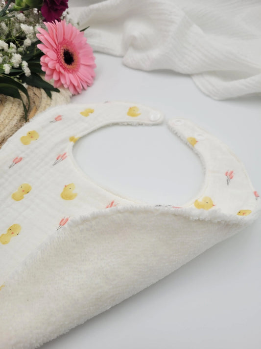 Bavoir - Poussins - CréaEmeline - accessoire - fait-main