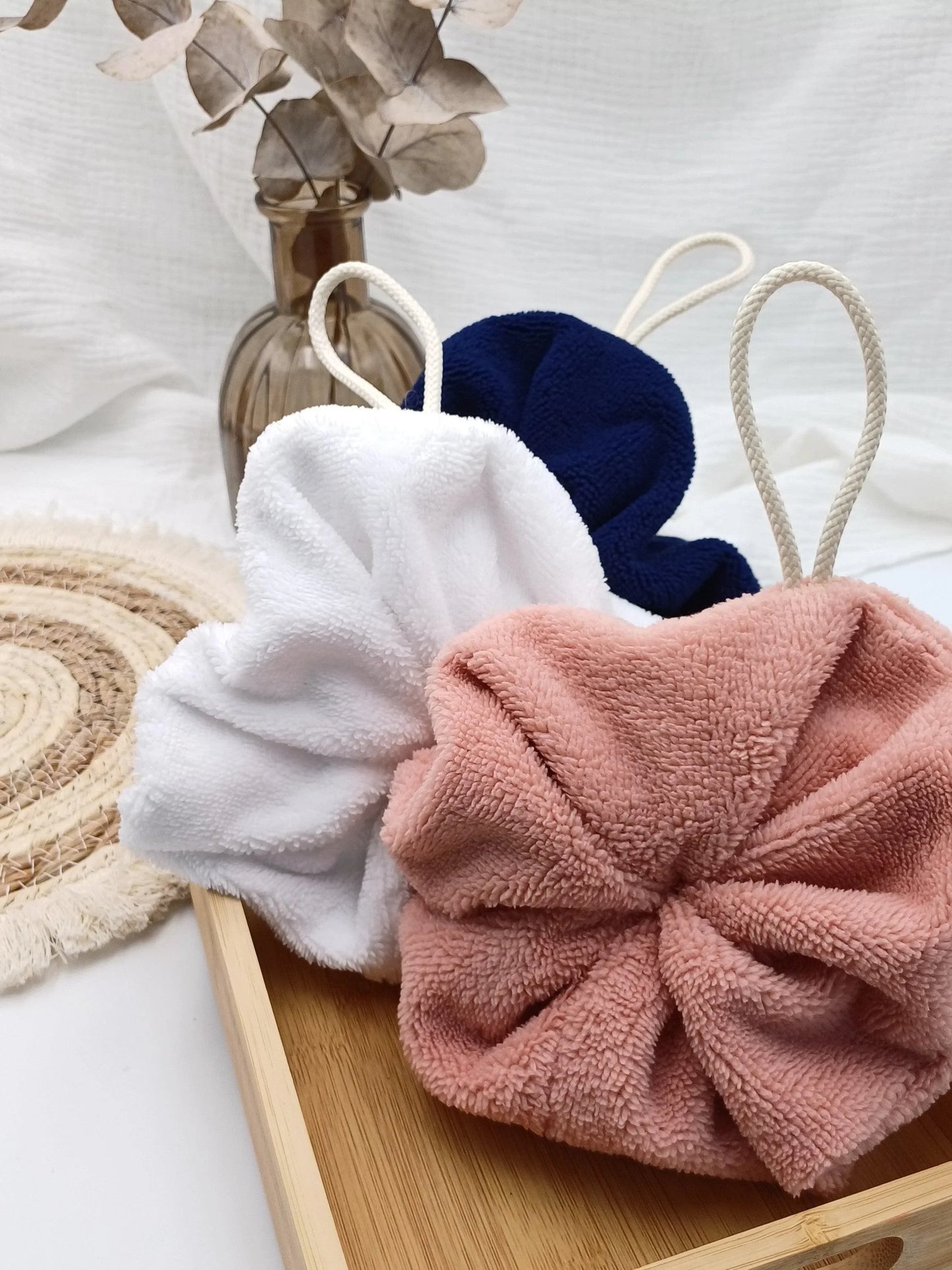 Fleur de douche - rose - CréaEmeline - accessoire - fait-main