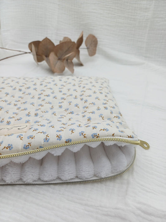 Housse ordinateur / tablette - Anémone - CréaEmeline - accessoire - fait-main