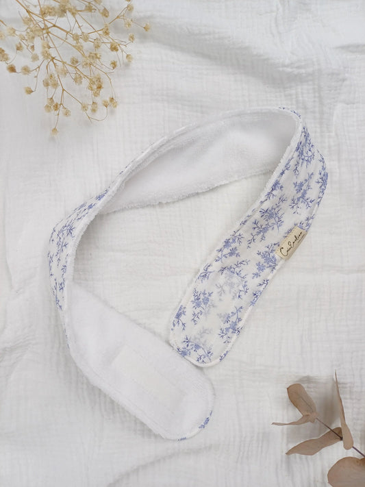 Bandeau de soin visage - Mia bleu - CréaEmeline - accessoire - fait-main