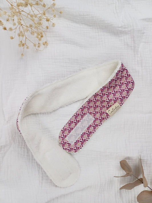 Bandeau de soin visage - Eva rose - CréaEmeline - accessoire - fait-main