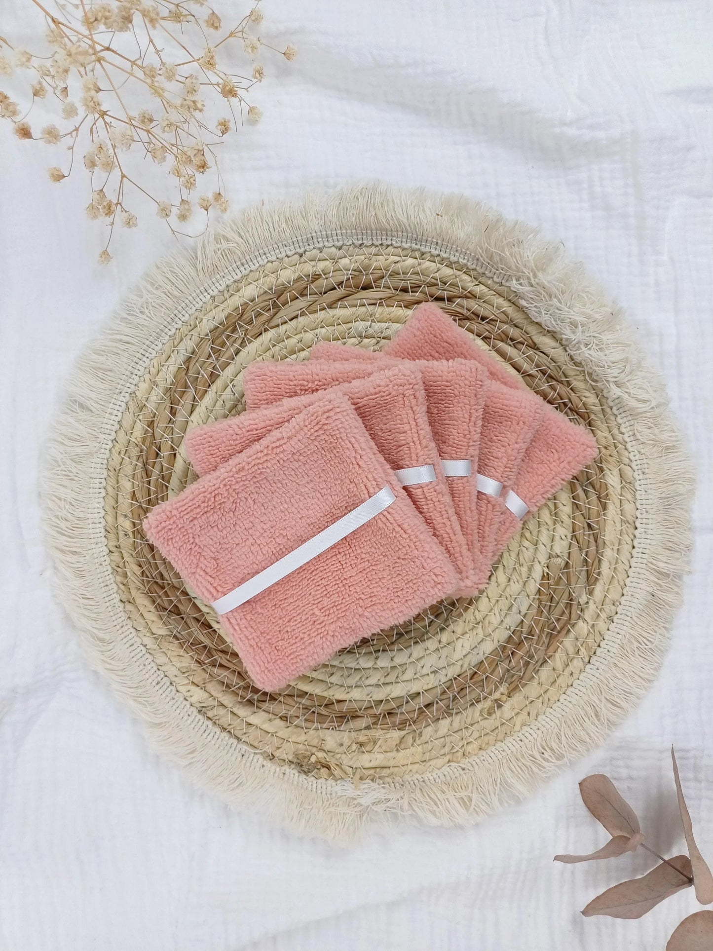Coffret produits pour la salle de bain - Mia rose - CréaEmeline - accessoire - fait-main