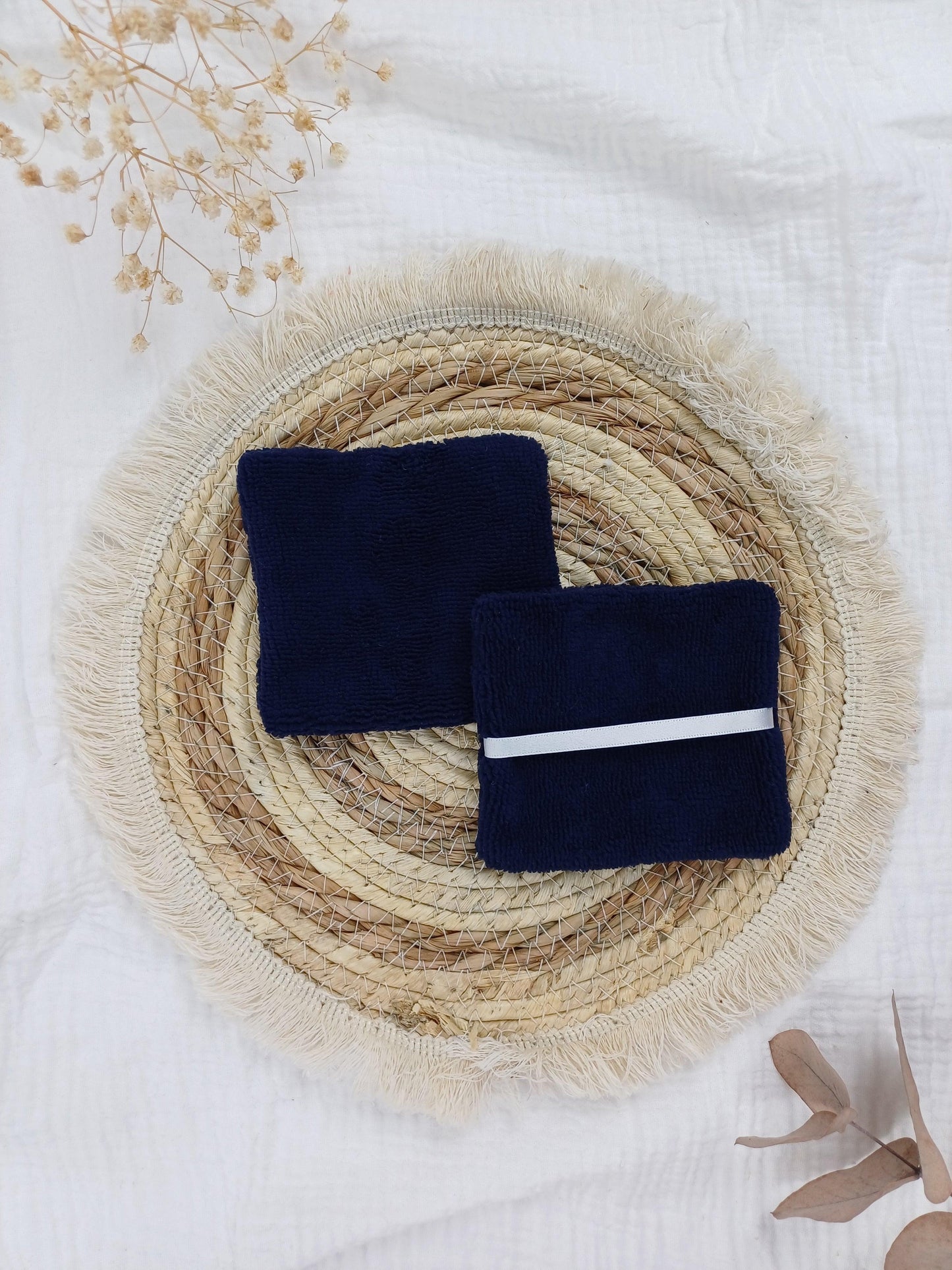 Coffret produits pour la salle de bain - Mia bleu - CréaEmeline - accessoire - fait-main
