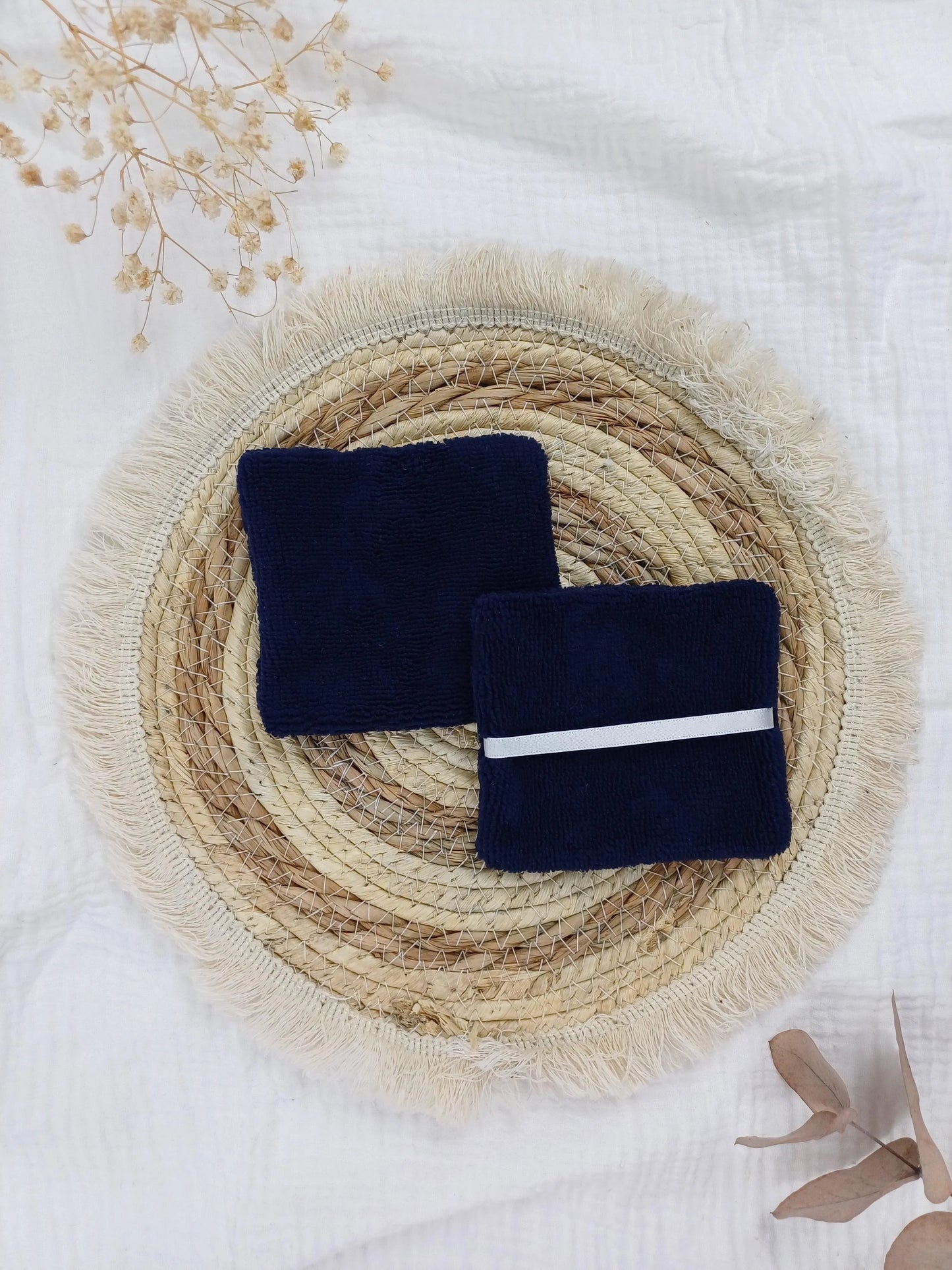 Coffret produits pour la salle de bain - Mia bleu - CréaEmeline - accessoire - fait-main