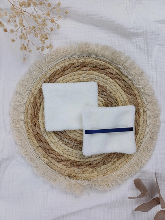 Lingettes lavables double face écru - CréaEmeline - accessoire - fait-main