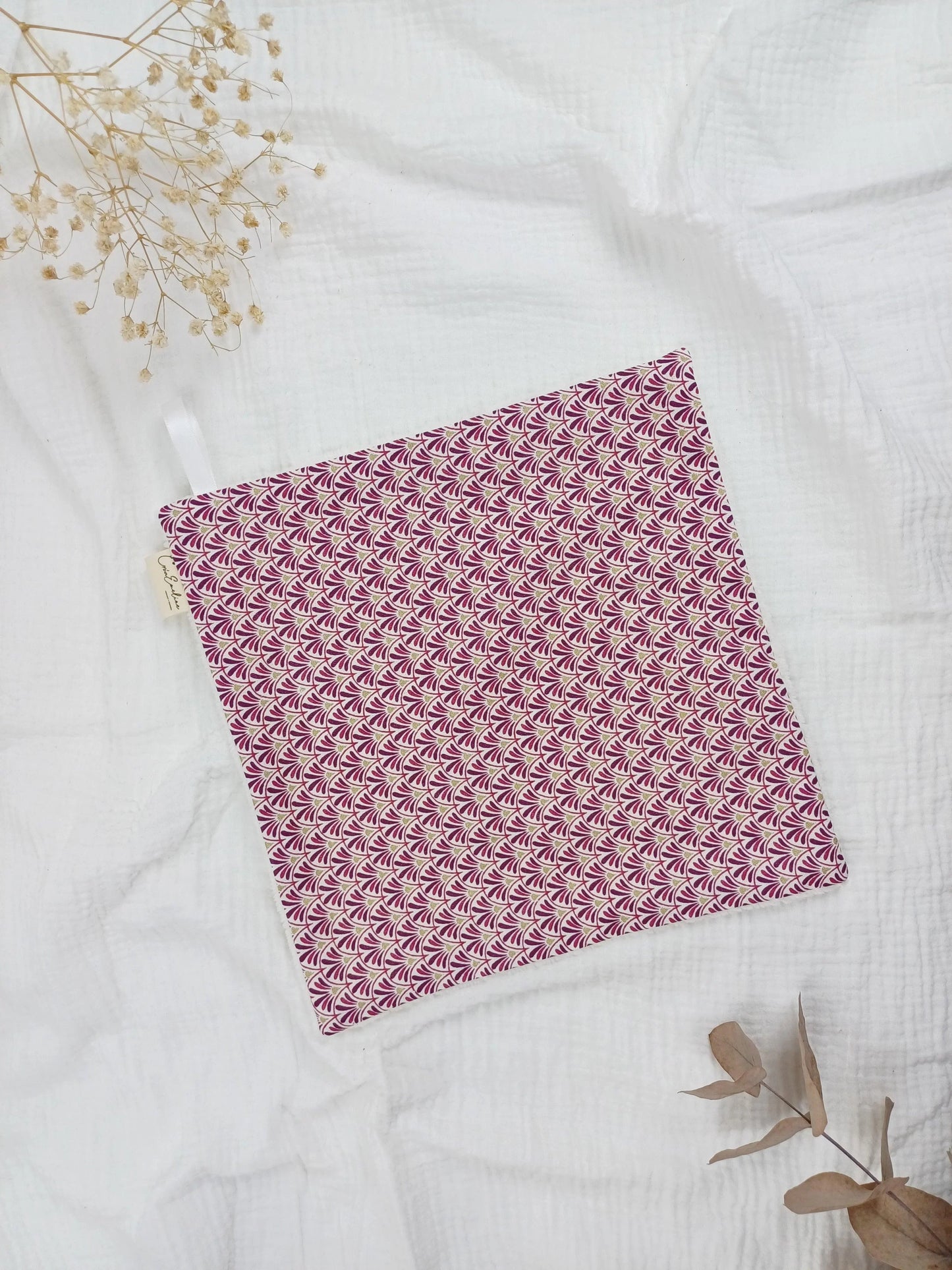 Serviette visage / main - Eva rose - CréaEmeline - accessoire - fait-main