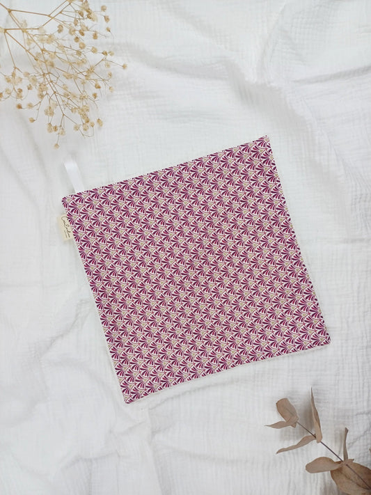 Serviette visage / main - Eva rose - CréaEmeline - accessoire - fait-main