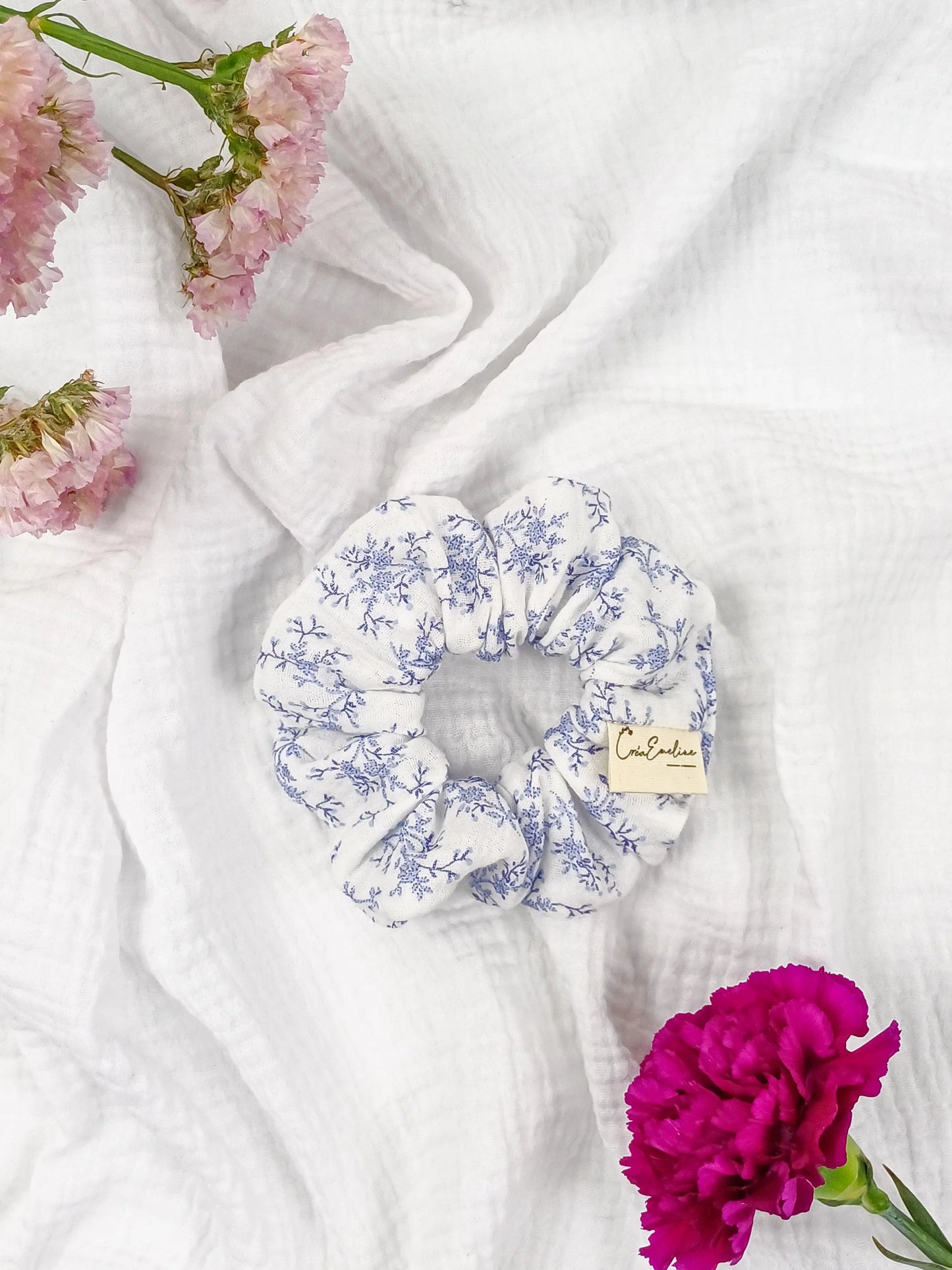 Chouchou - Mia bleu - CréaEmeline - accessoire - fait-main