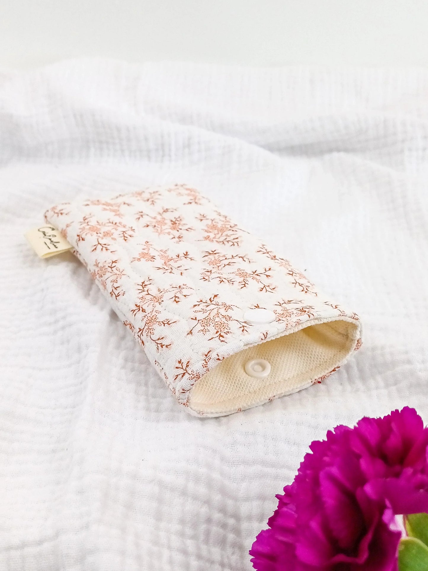 Etui à lunettes - Mia rose - CréaEmeline - accessoire - fait-main
