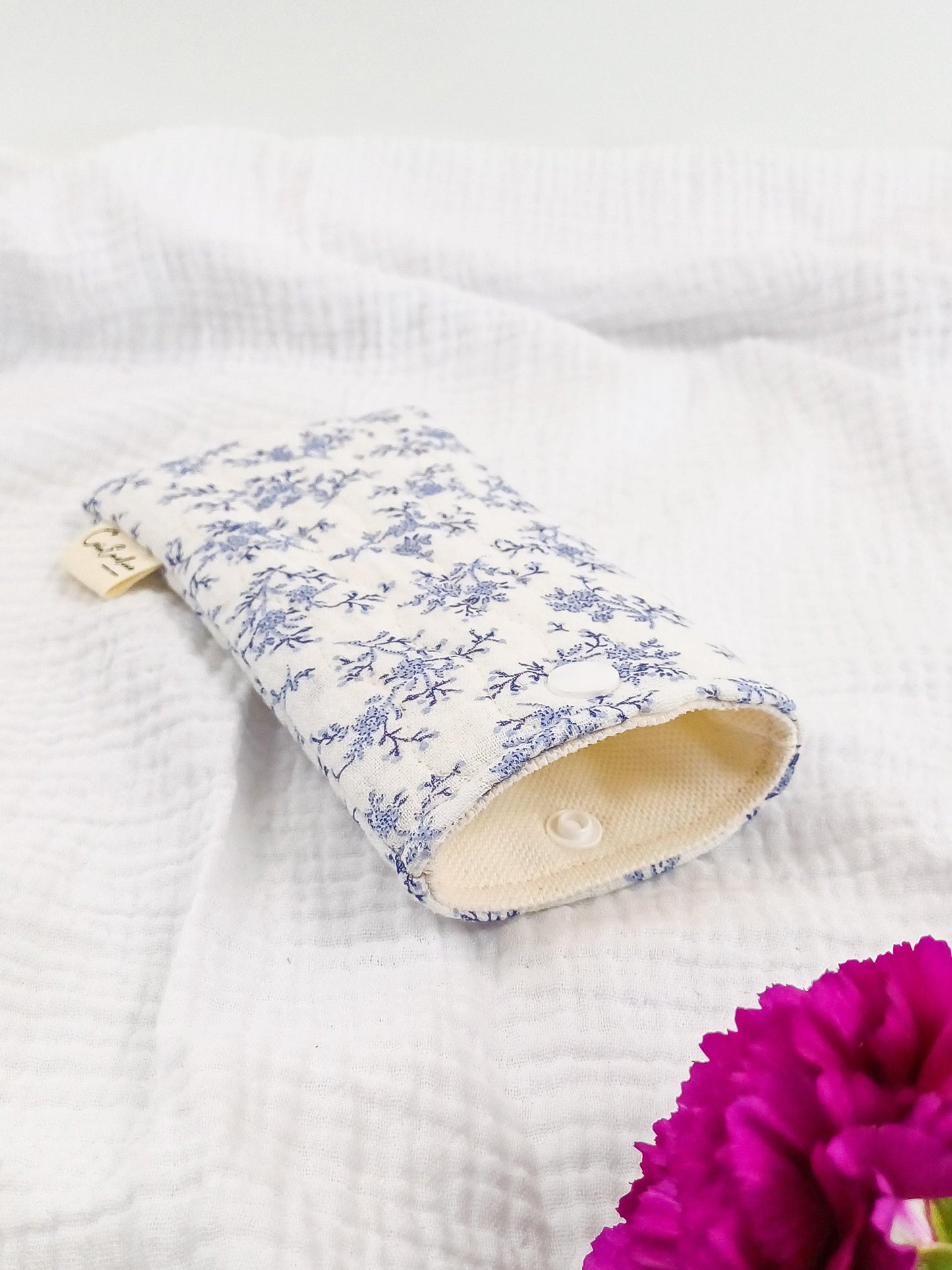 Etui à lunettes - Mia bleu - CréaEmeline - accessoire - fait-main
