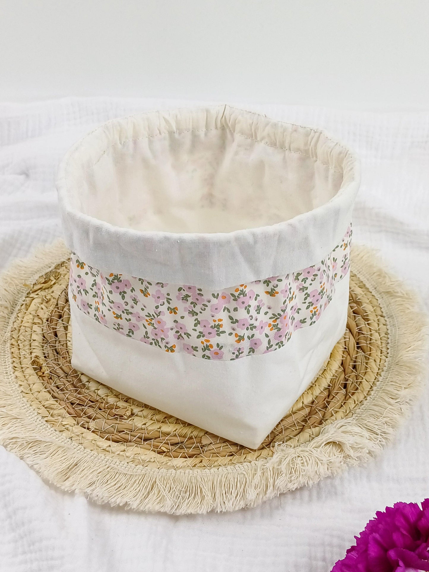 Lingettes lavables et panier - Albane - CréaEmeline - accessoire - fait-main