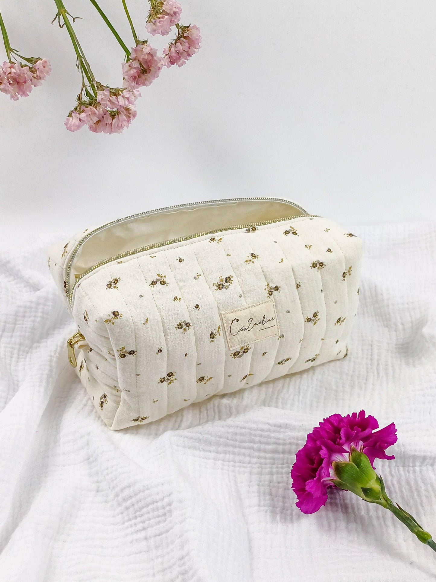 Trousse de toilette - Olivia - CréaEmeline - accessoire - fait-main