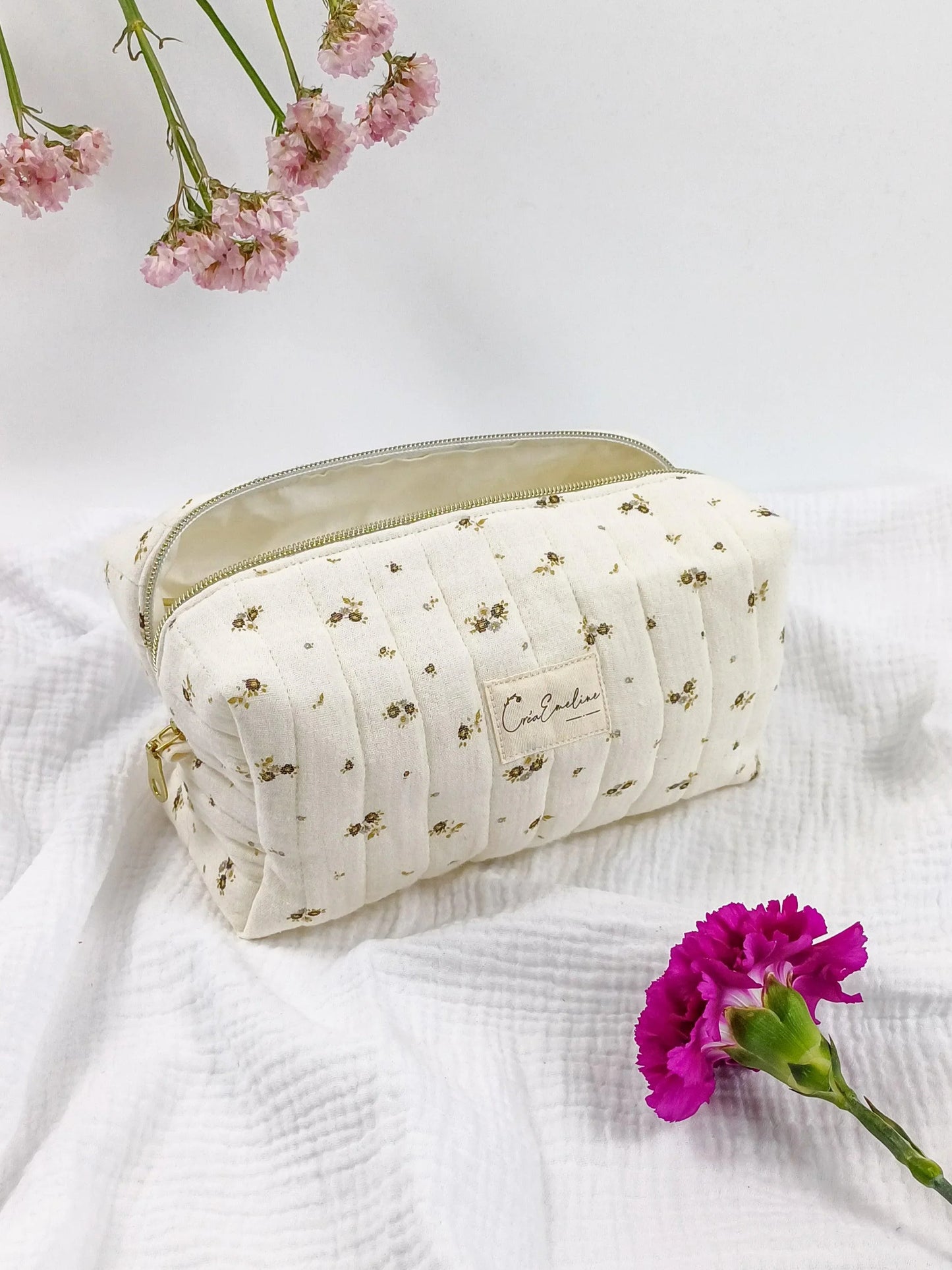 Trousse de toilette - Olivia - CréaEmeline - accessoire - fait-main