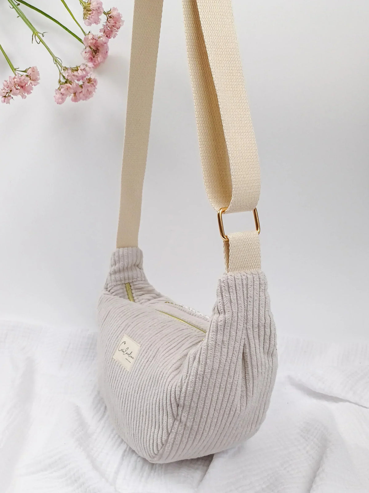 Sac demi-lune - Sur-mesure - CréaEmeline - accessoire - fait-main