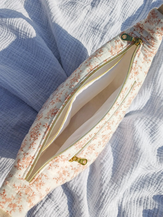 Sac demi-lune - Mia rose - CréaEmeline - accessoire - fait-main