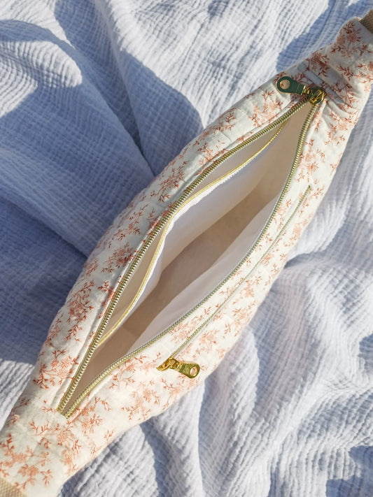 Sac demi-lune - Mia rose - CréaEmeline - accessoire - fait-main