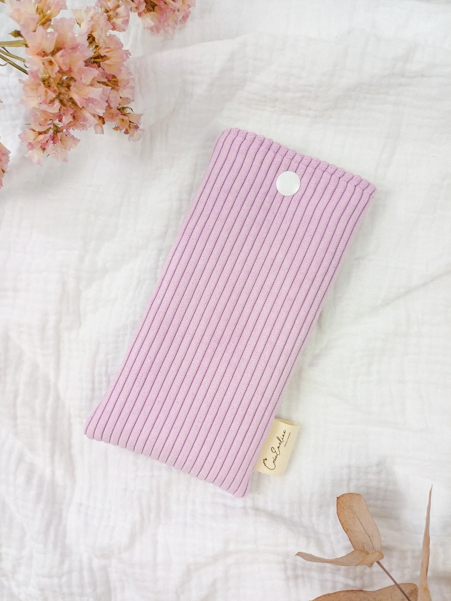 Etui à lunettes - Velours côtelé lilas - CréaEmeline - accessoire - fait-main