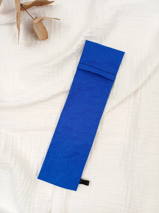 Pochette pour brosse à dents - uni bleu - CréaEmeline - accessoire - fait-main