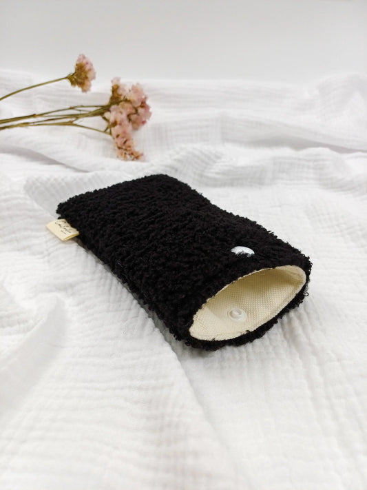 Etui à lunettes - Bouclette noir - CréaEmeline - accessoire - fait-main