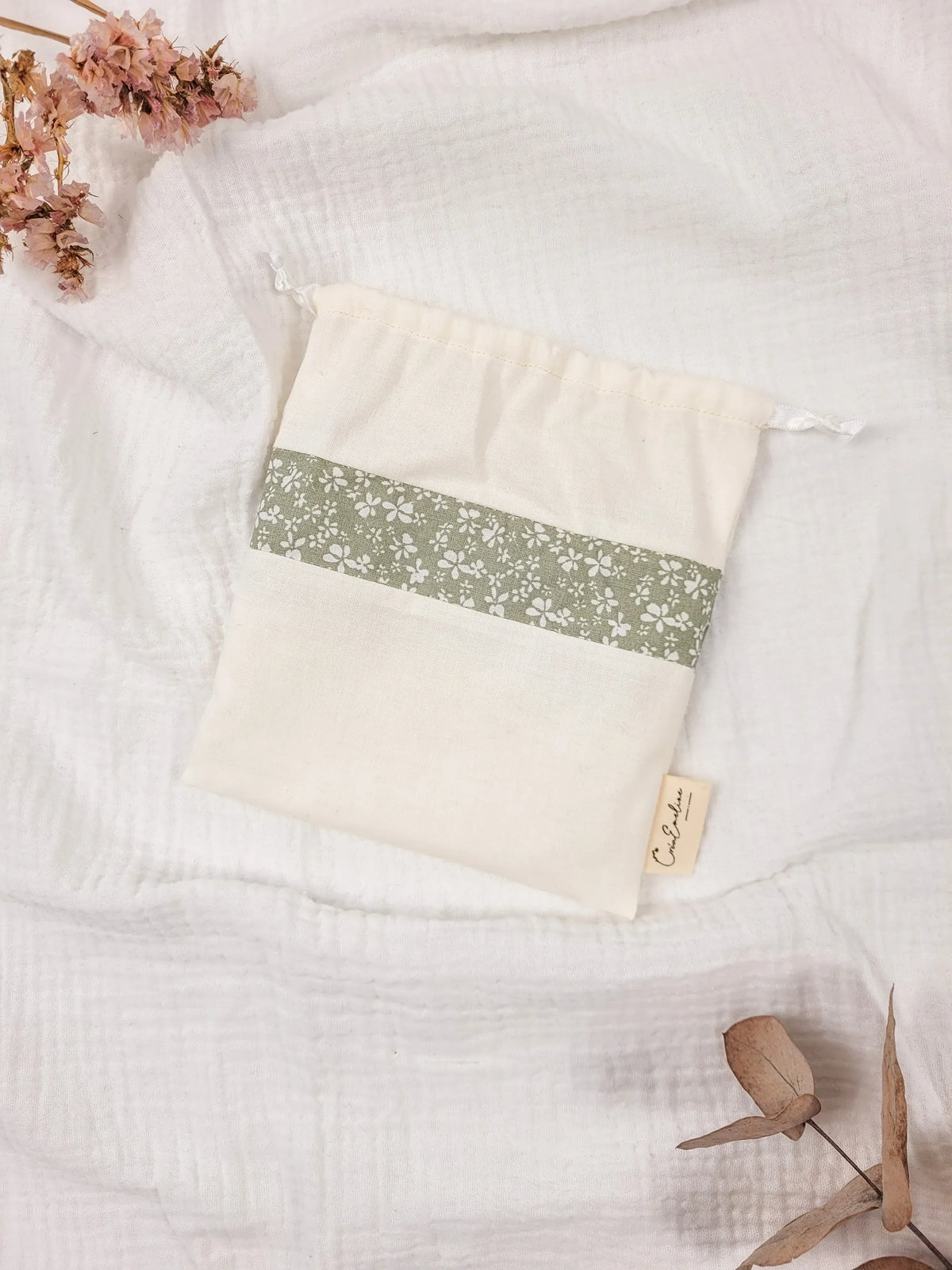 Lingettes lavables et pochon - Perrine - CréaEmeline - accessoire - fait-main