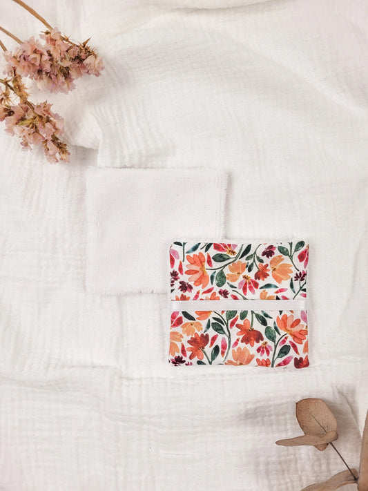 Lingettes lavables et panier - Isée - CréaEmeline - accessoire - fait-main