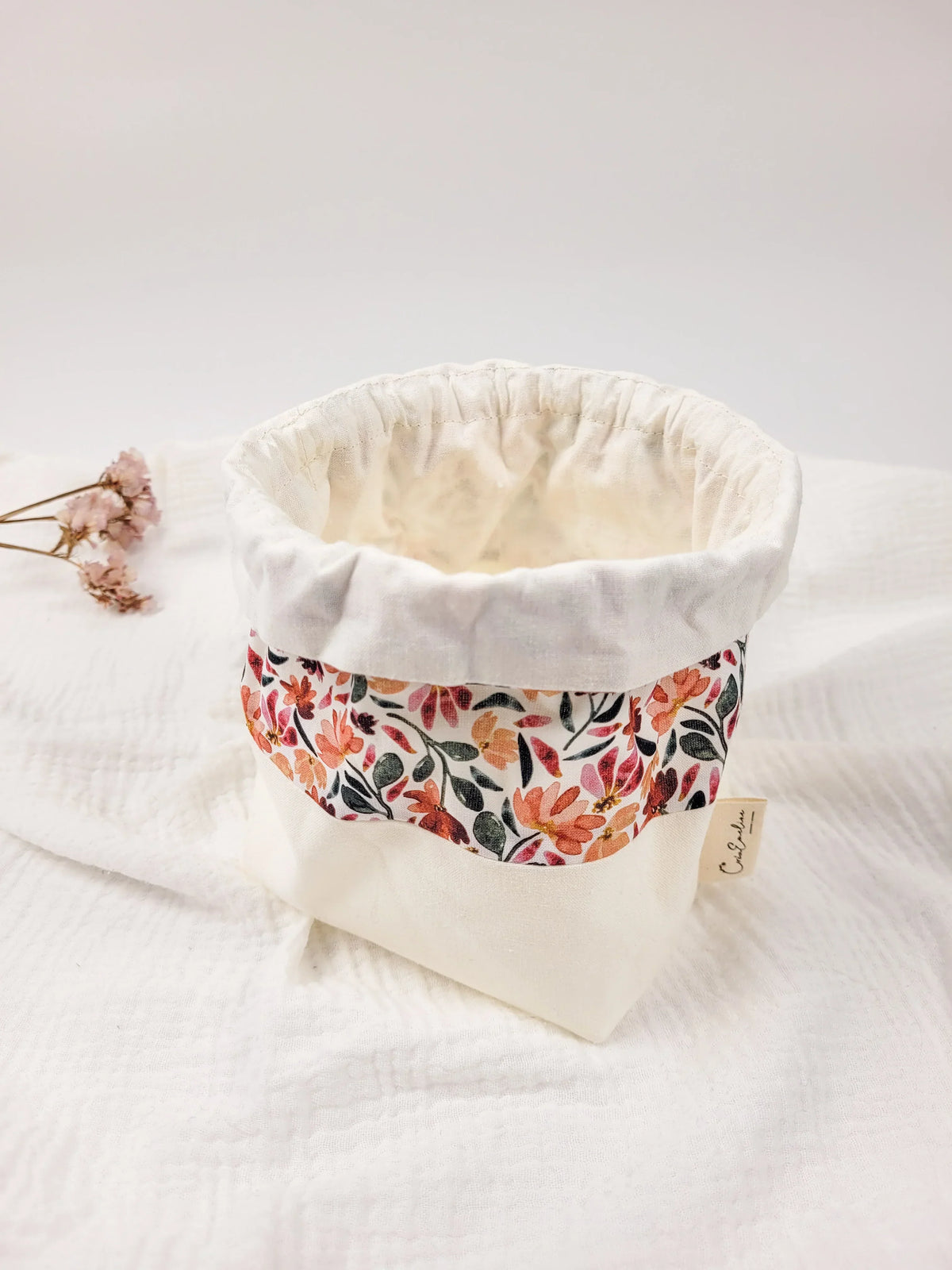 Lingettes lavables et panier - Isée - CréaEmeline - accessoire - fait-main