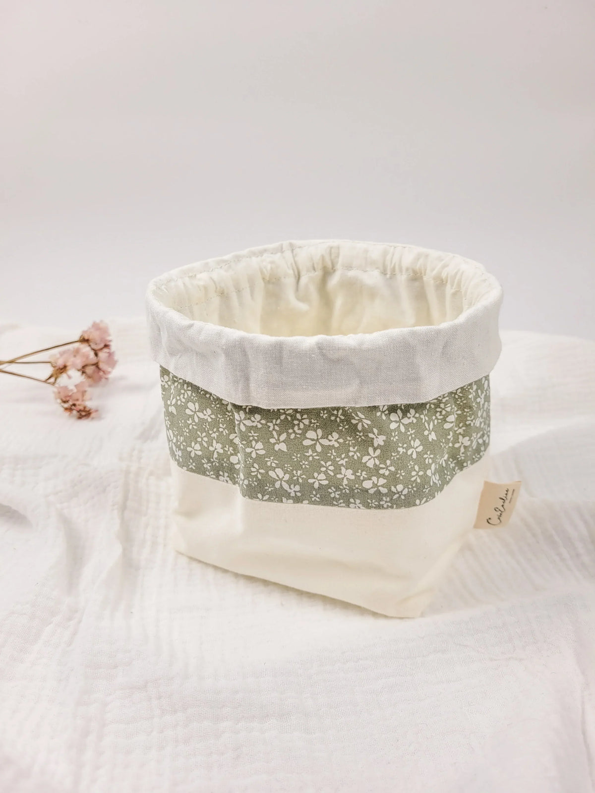 Lingettes lavables et panier - Perrine - CréaEmeline - accessoire - fait-main