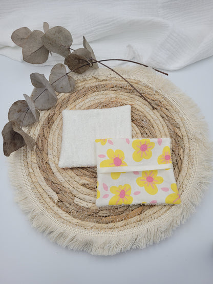 Lingettes lavables et panier - Tournesol