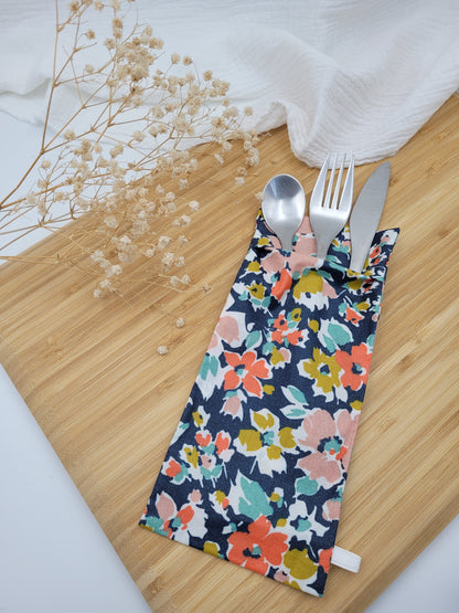 Pochette pour brosse à dents / couverts - Pivoine