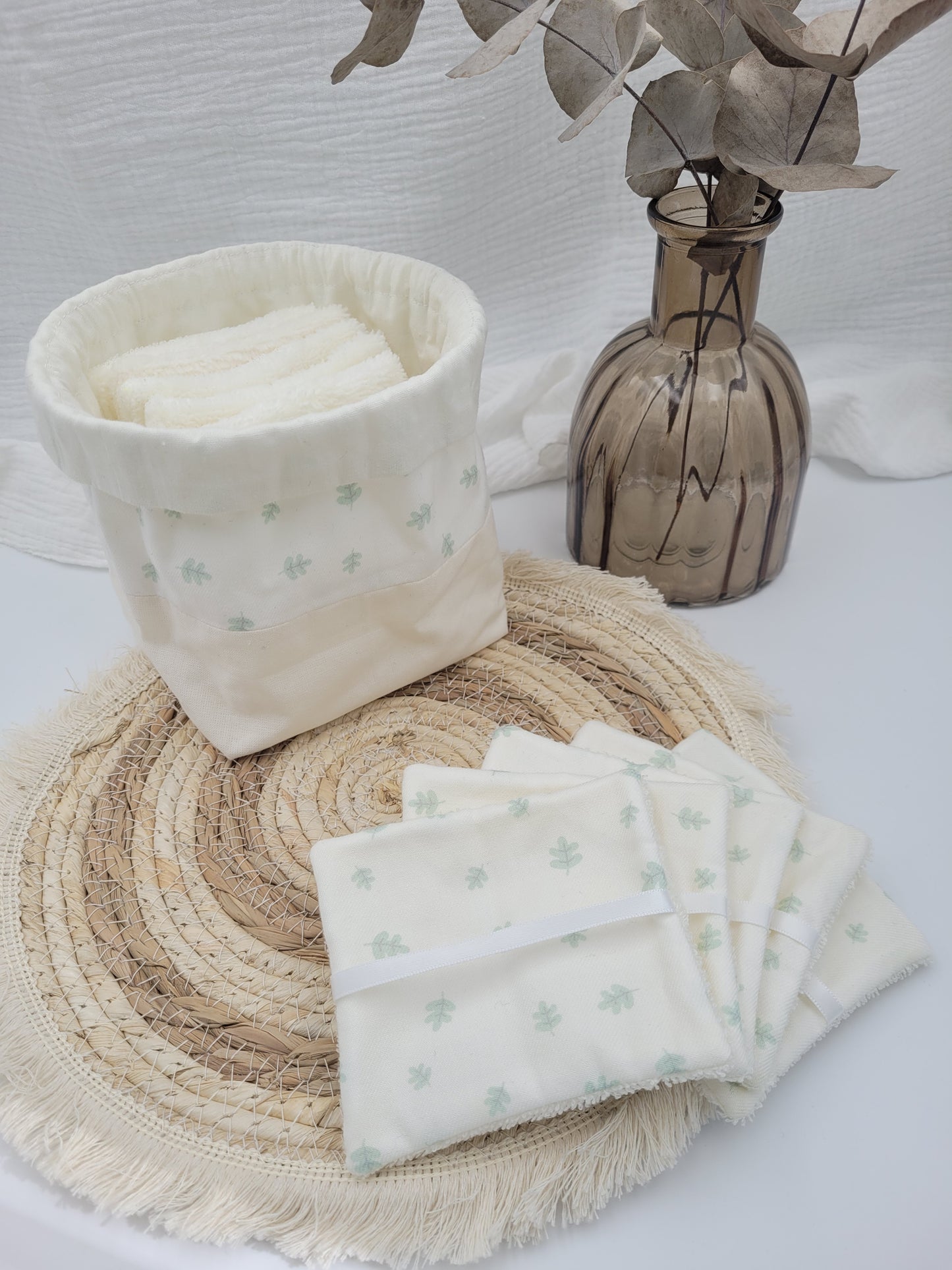 Lingettes lavables et panier - Faustine