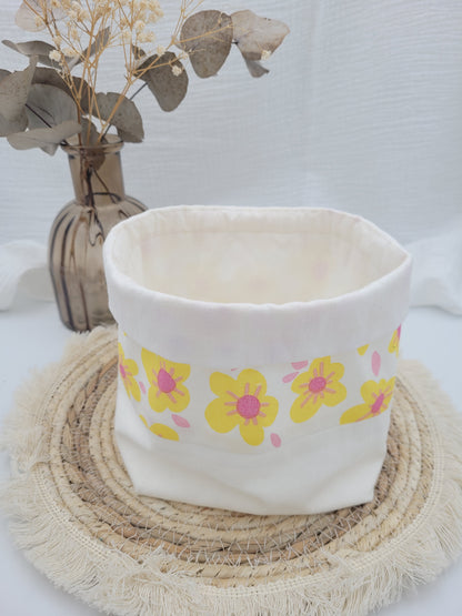 Washable wipes and basket - Sunflower