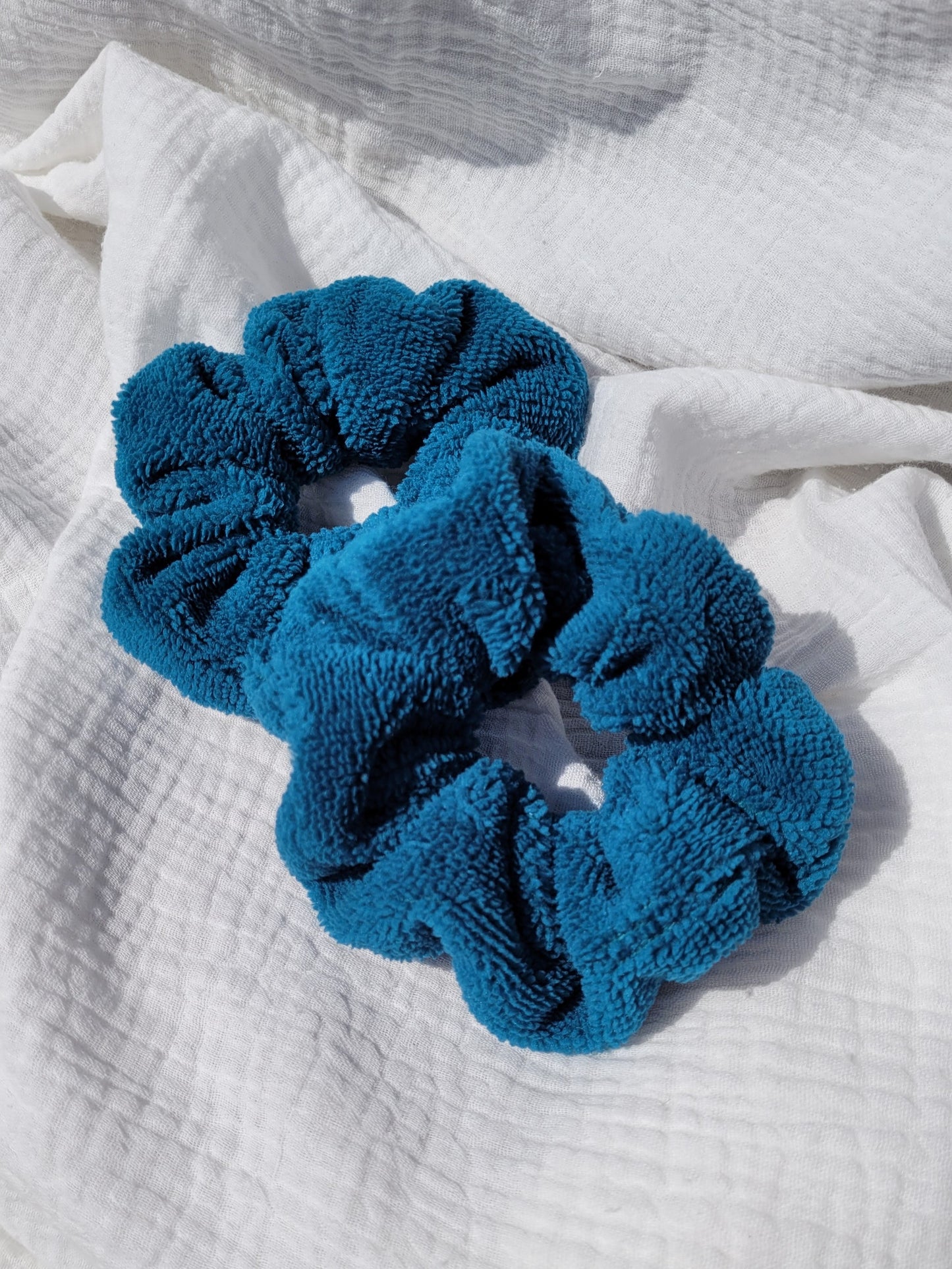 Scrunchie / Terry cloth cuffs - duck blue