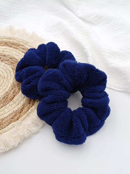 Scrunchie / Terry cloth cuffs - navy blue