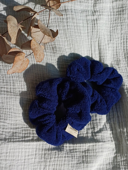 Scrunchie / Frottee-Bündchen – Marineblau