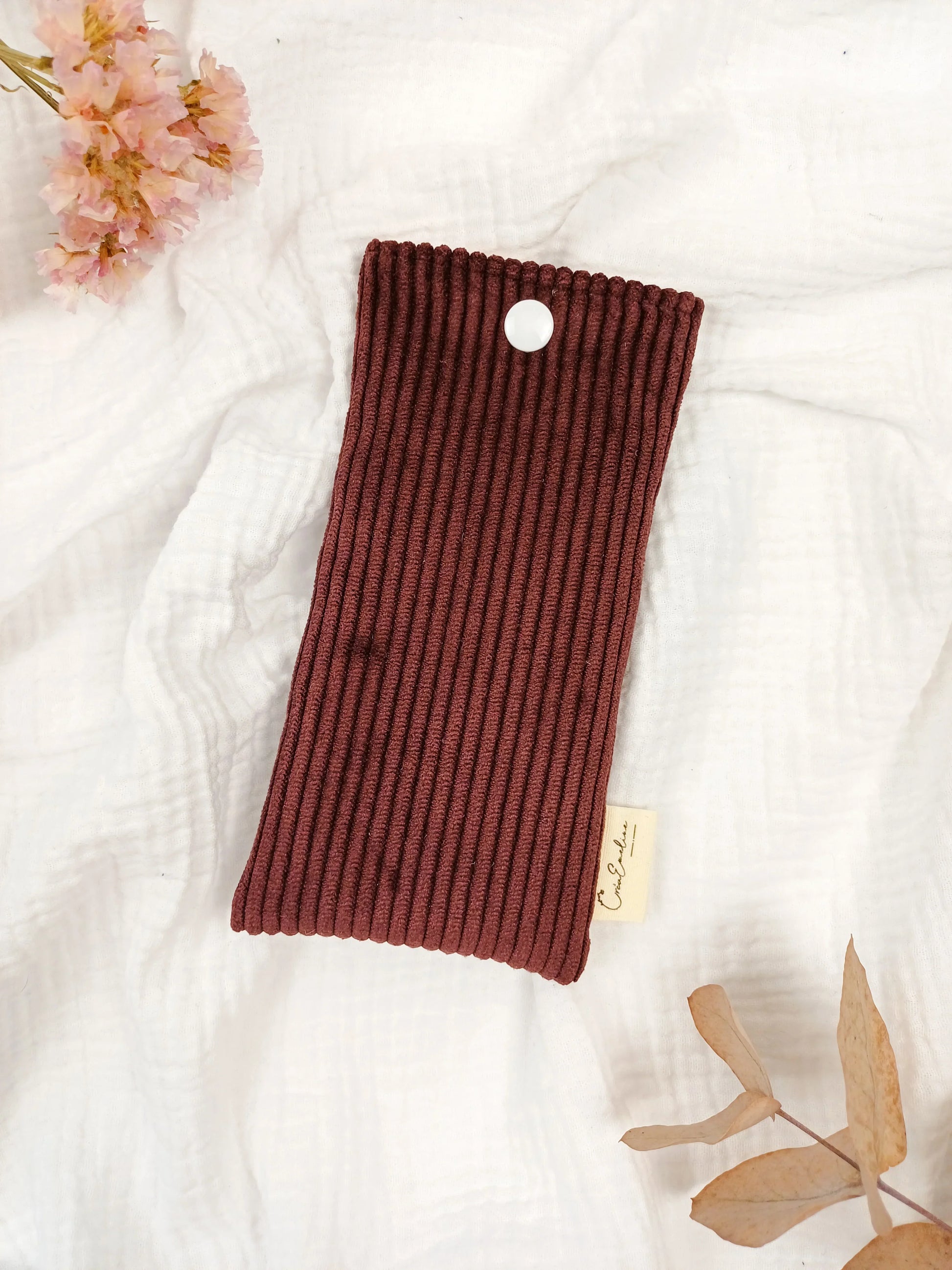 Etui à lunettes - Velours côtelé prune - CréaEmeline - accessoire - fait-main