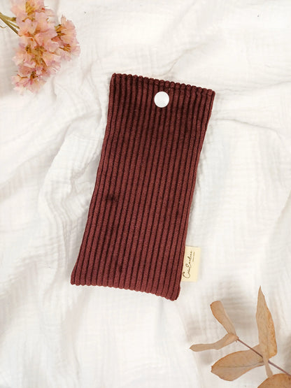 Etui à lunettes - Velours côtelé prune - CréaEmeline - accessoire - fait-main