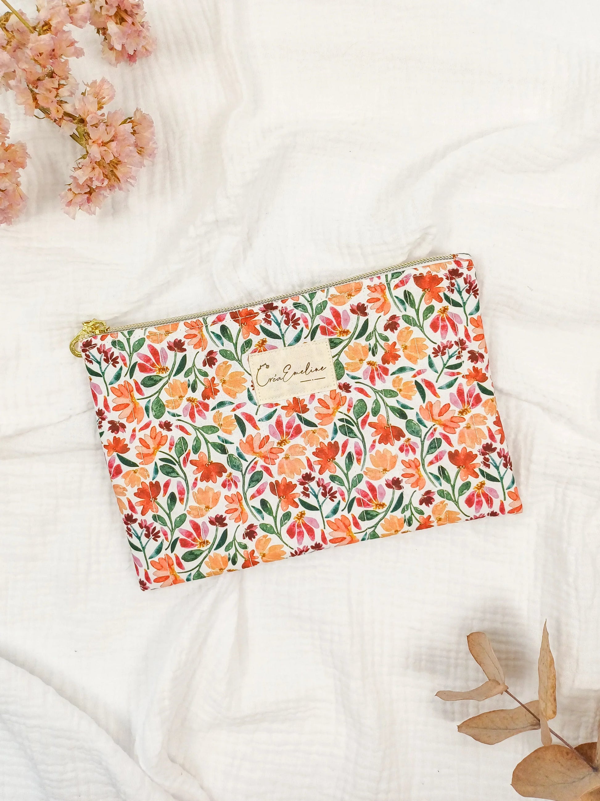 Pochette plate - Isée - CréaEmeline - accessoire - fait-main