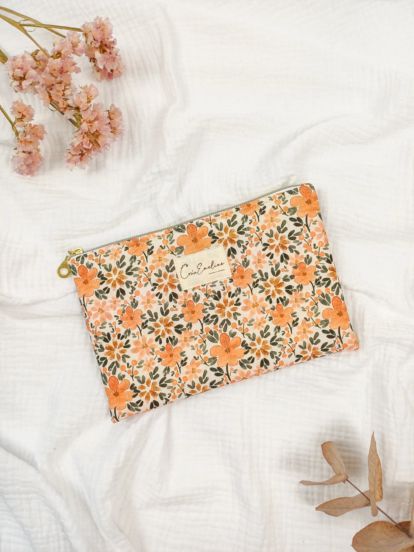 Pochette plate - Gladys - CréaEmeline - accessoire - fait-main