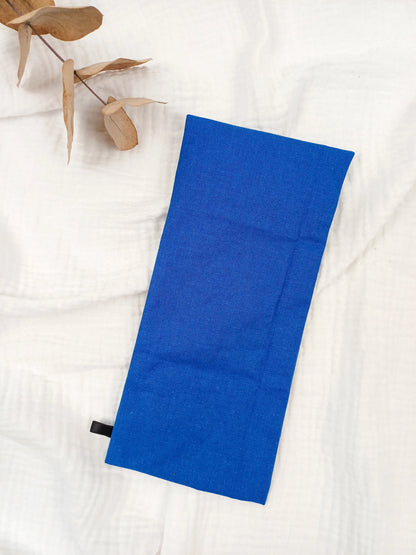 Pochette pour brosse à dents / couverts - uni bleu - CréaEmeline - accessoire - fait-main