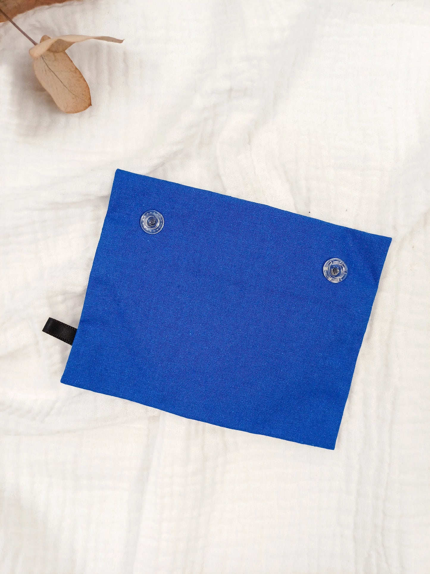 Pochette à savon - uni bleu - CréaEmeline - accessoire - fait-main