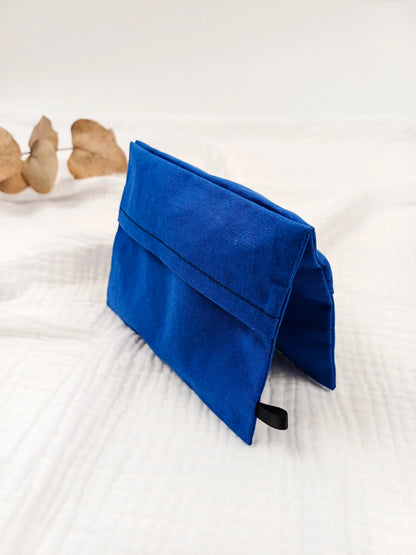 Pochette à savon - uni bleu - CréaEmeline - accessoire - fait-main