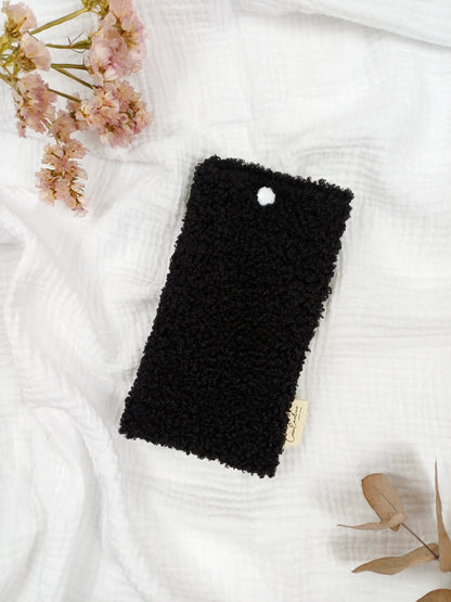 Etui à lunettes - Bouclette noir - CréaEmeline - accessoire - fait-main